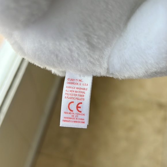 TY Beanie Baby Babies White Tiger Tabor Sparkle Pink Big Eyes Plush - Picture 6 of 10